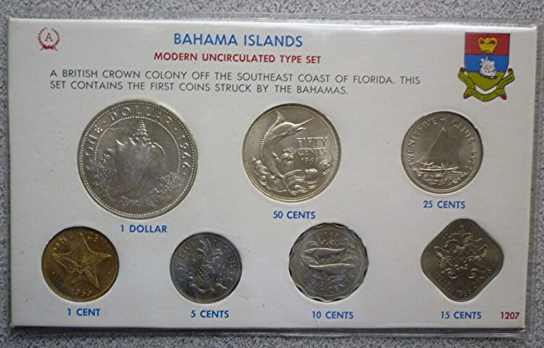Read more about the article 1966 BAHAMAS – MINT UNC COIN SET (7) w/ 2 SILVER – CENTS and DOLLAR – 3/4 Oz ASW