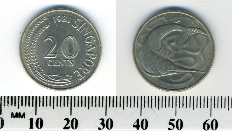 Read more about the article Singapore 1981 – 20 Cents Copper-Nickel Coin – Swordfish
