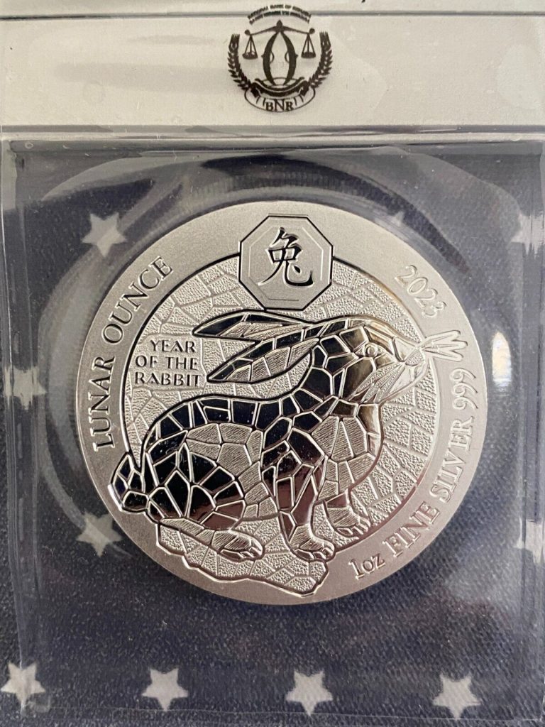 Read more about the article 2023 Rwanda -Year of the Rabbit 1 oz Silver coin Mint Sealed BU