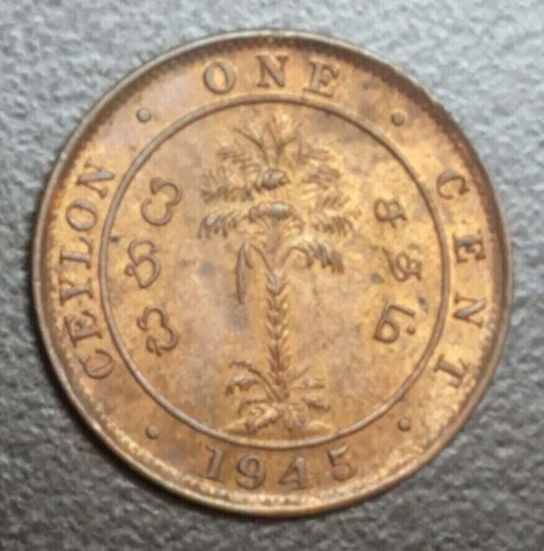 Read more about the article 1945 British Ceylon One Cent Coin KM 111a King George VI Sri Lanka 1