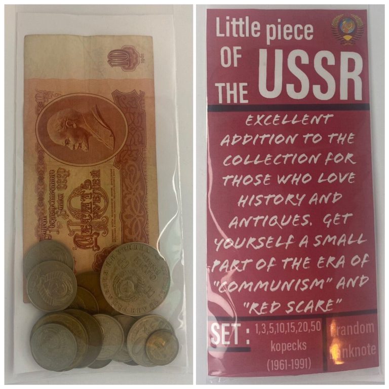 Read more about the article Soviet Coins   Set USSR 20 Kopecks + Banknotes + Certificate + Plastic Bag . Set