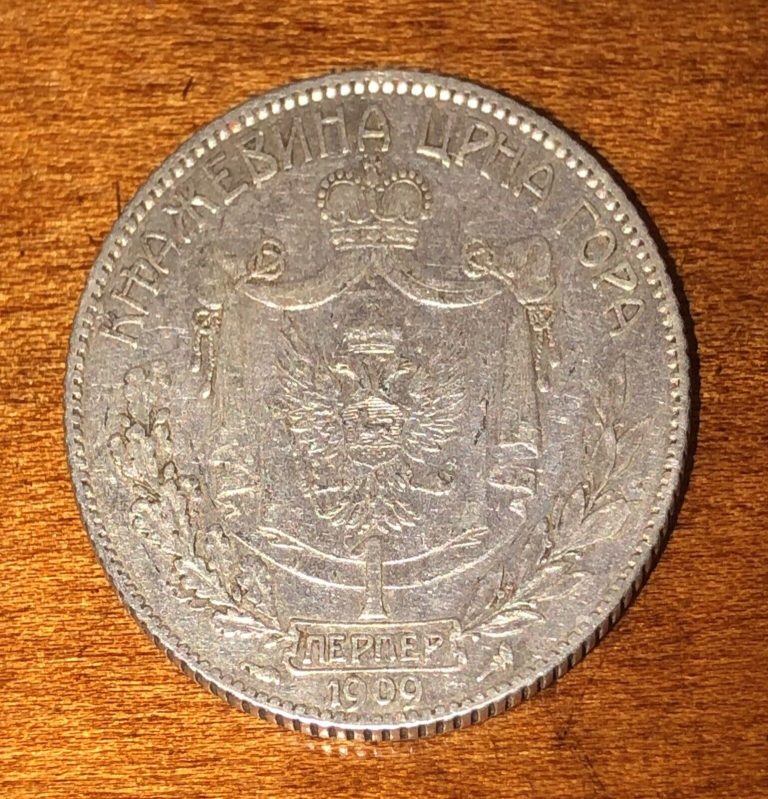 Read more about the article 1909 Kingdom of Montenegro Nikola I Silver 1 Perper Coin Free Shipping