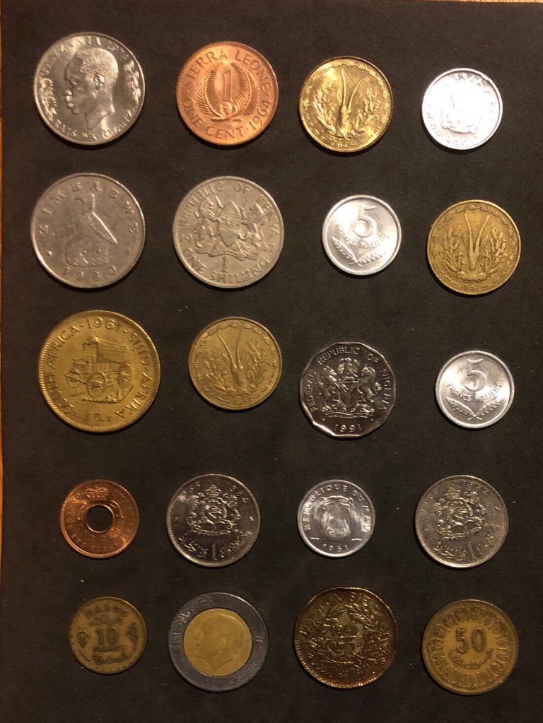 Read more about the article AFRICA 20 COINS:1941-1992 EAST andWEST AFRICA KENYA MALI MOROCCO TUNISIA ZIMBABWE.