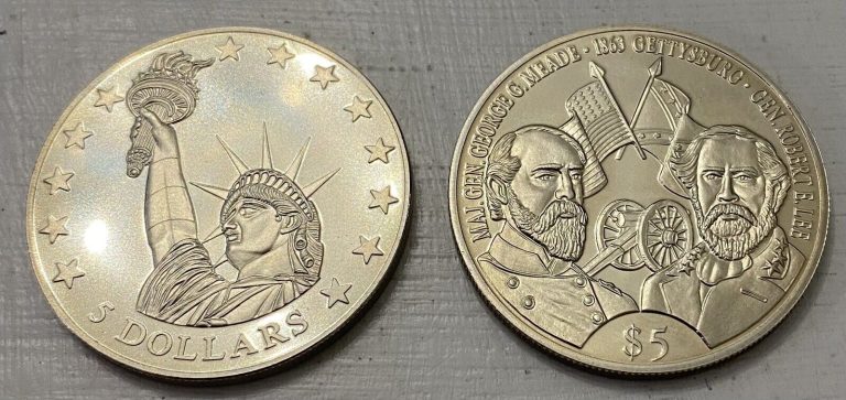 Read more about the article 1999 and 2000 Liberia 5 dollar coins