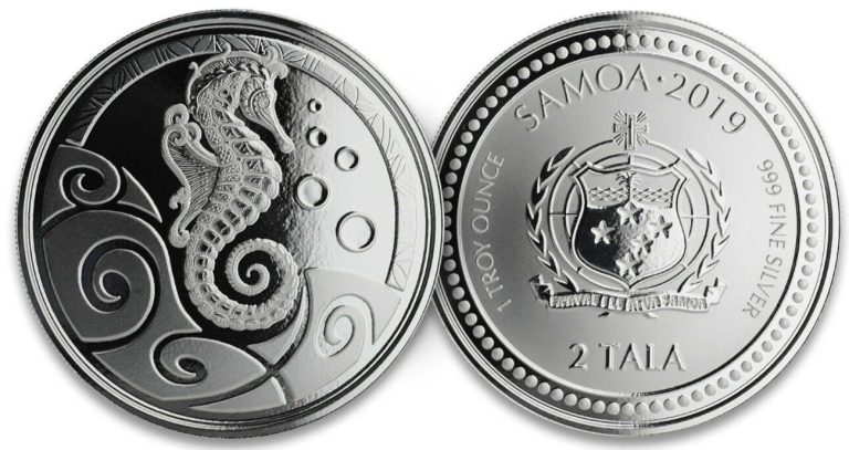 Read more about the article 2019 Samoa 1 oz Silver Seahorse Coin BU – In Capsule