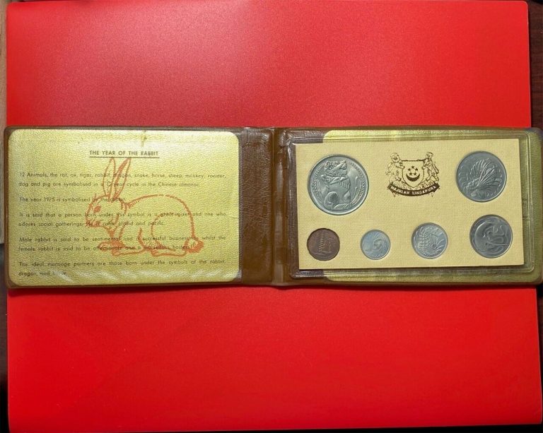Read more about the article 1975 SINGAPORE (6) COINS MINT SET “YEAR OF THE RABBIT” BUNNY BROWN WALLET+COA