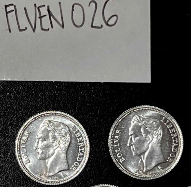 Read more about the article 1960  Venezuela 1/4 Bolivar  25 Centimos 1 Beautiful Silver Coin UnCirculated