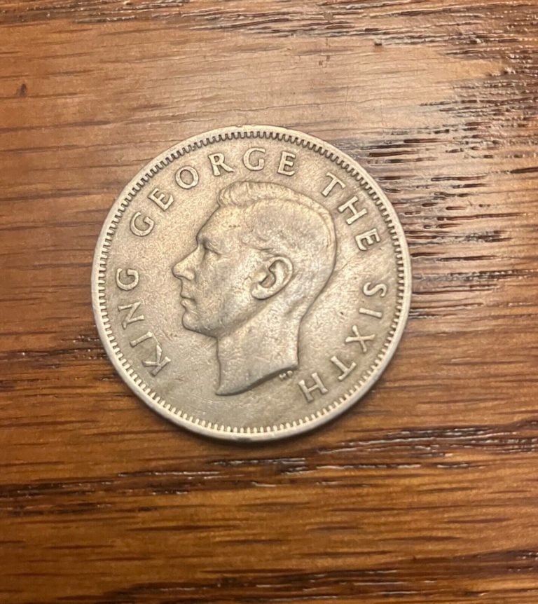Read more about the article Vintage 1950 New Zealand 1 Florin  King George VI  Obsolete Oceania Coin