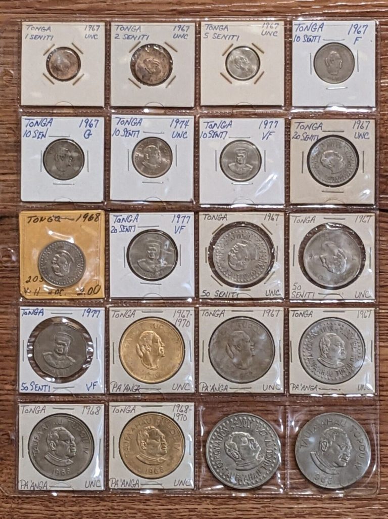 Read more about the article Tonga Lot of 20 Coins. See Description and photos for coins included