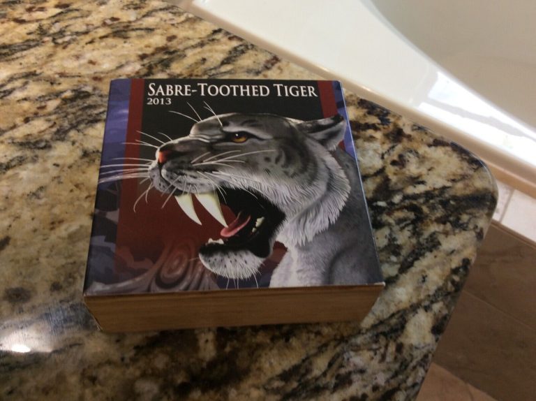 Read more about the article Burkina Faso  Saber Toothted Tiger (2013) 4oz silver coin (5000 CFA Francs)