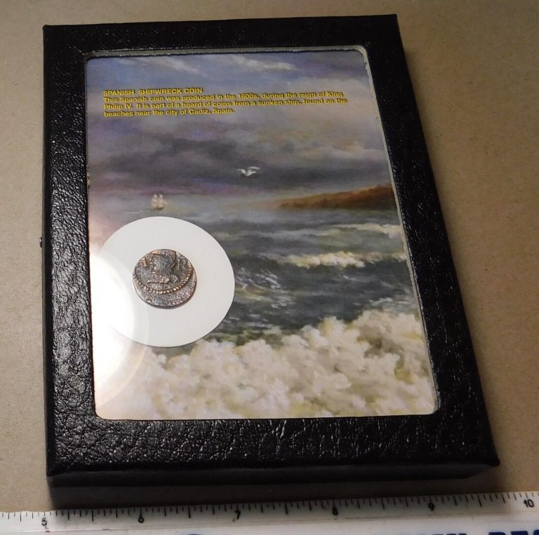 Read more about the article 1600s King Philip IV Spanish SHIPWRECK coin  in display case !!