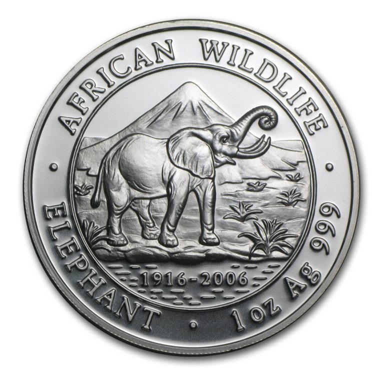 Read more about the article 2006 Somalia 1 oz Silver Elephant BU – SKU #60923