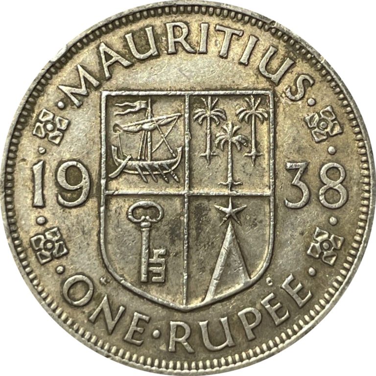 Read more about the article Mauritius 1938 1 Rupee Silver Coin George VI British Colony