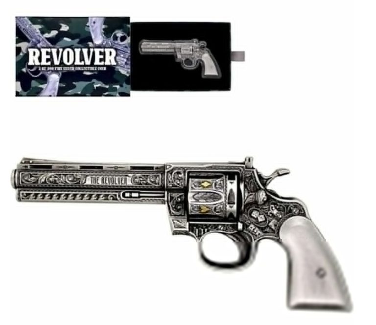 Read more about the article 2023 Chad REvolver Gun Shaped 2 oz silver coin