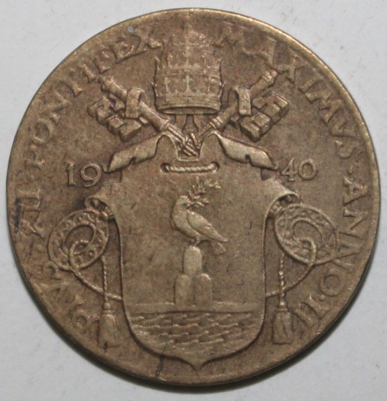 Read more about the article Vatican City 5 Centesimi Coin 1940 II KM# 22 Pope Pius XII Papal Papacy Five