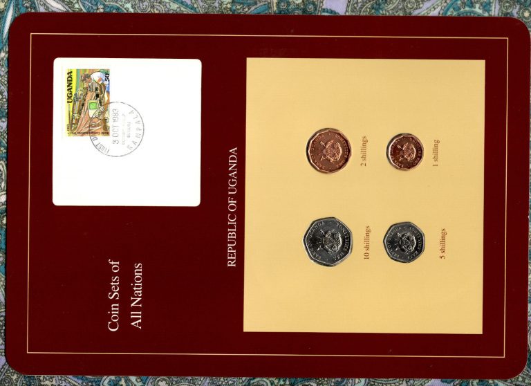 Read more about the article Coin Sets of All Nations Uganda w/card 4 coins all 1987 10  5  2  1 Shillings