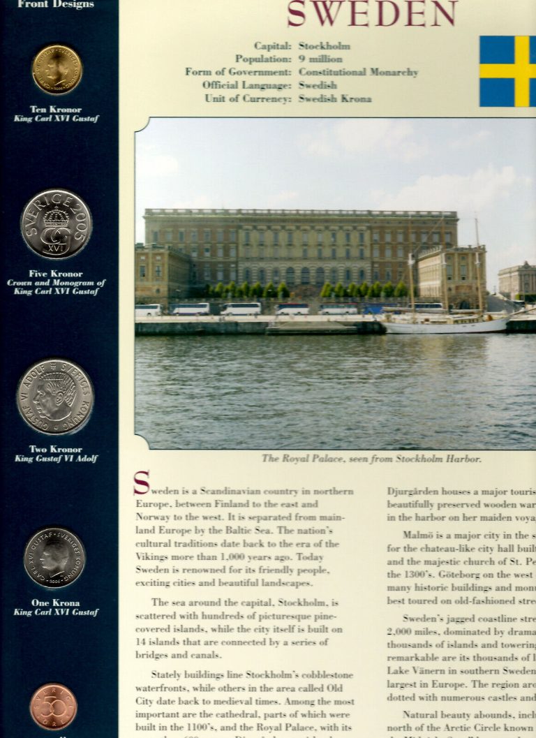 Read more about the article Coins from Around the World Sweden 1970-2006 BU UNC 2 Kronur 1970 10 Kronur 2005