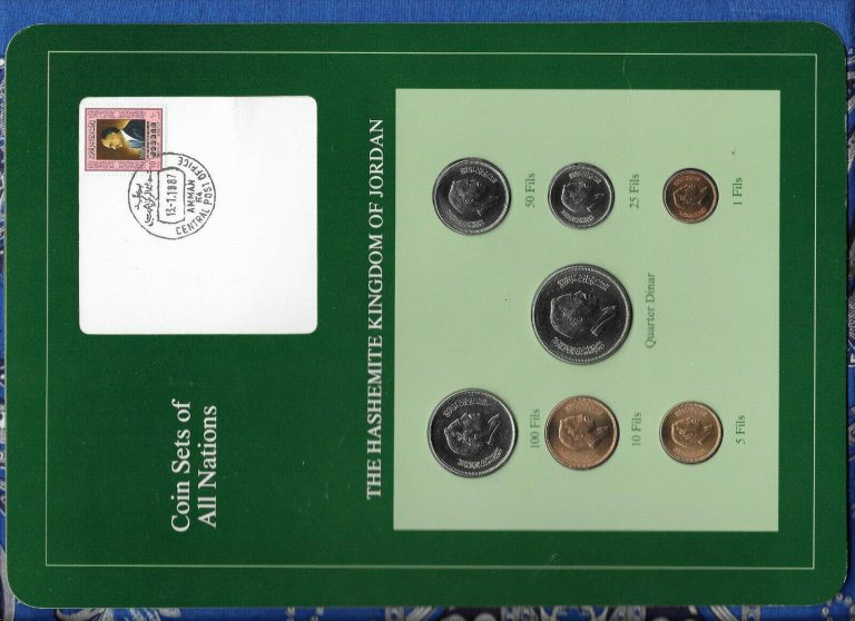 Read more about the article Coin Sets of All Nations Jordan 1978-1984 UNC 1/4 Dinar 1981 1 Fil 1984