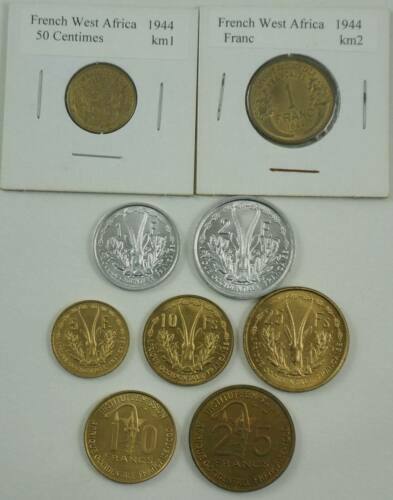 Read more about the article FRENCH WEST AFRICA 9 Coins 1944-1957 Complete Set All UNC