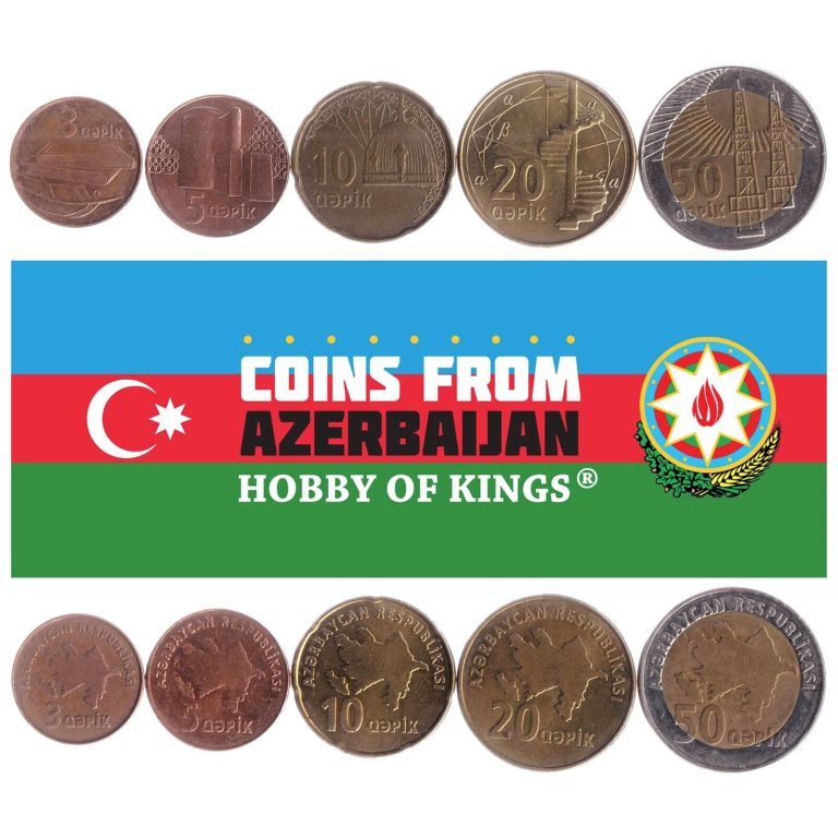 Read more about the article Azerbaijan 5 Coin Set 3 5 10 20 50 Qapik | Maiden Tower | Military Helmet | 2006