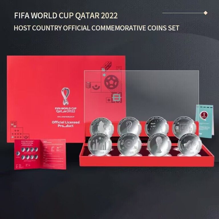 Read more about the article Qatar set contains  8 coins World Cup official commemorative  2022  UNC