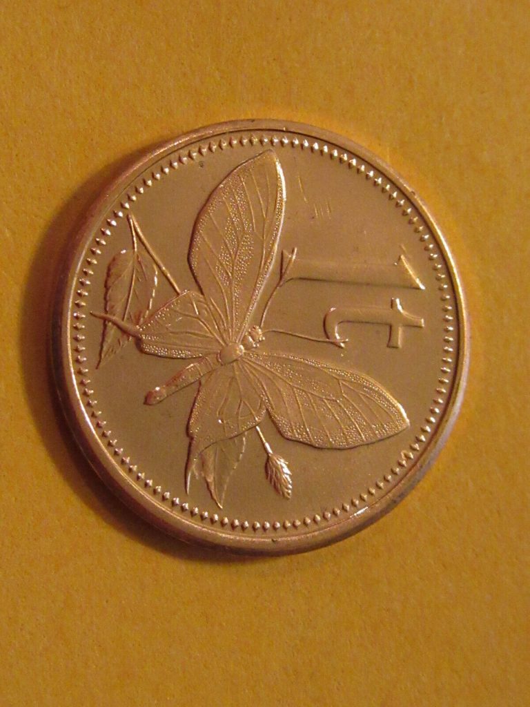 Read more about the article 2002 or 04 Papua New Guinea 1 Toea Butterfly coin unc beauty classic coin