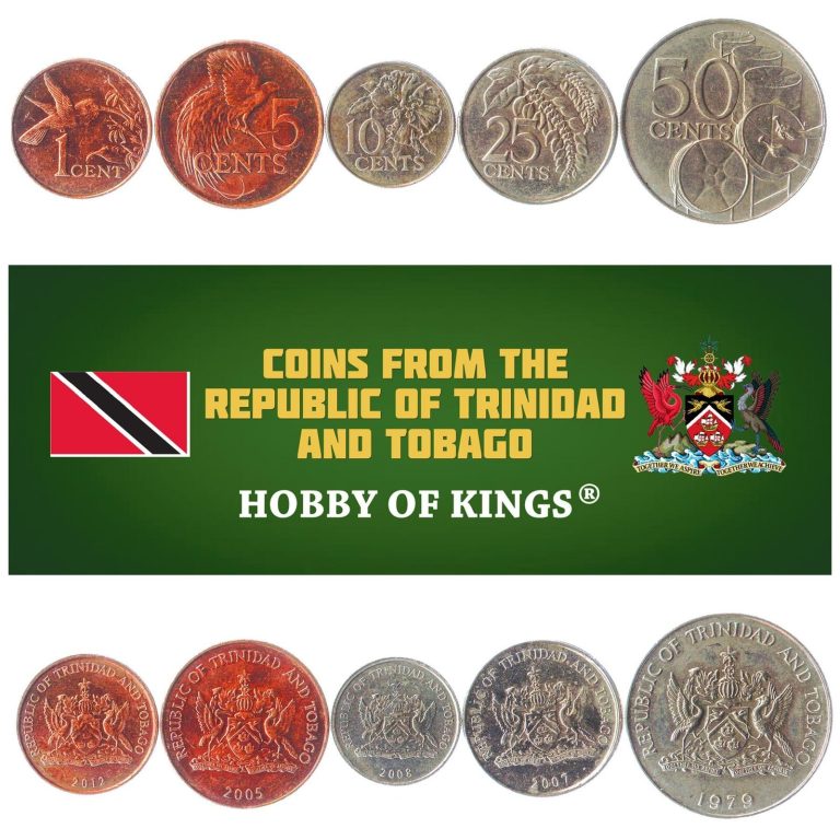 Read more about the article SET OF 5 COINS FROM TRINIDAD AND TOBAGO: 1  5  10  25  50 CENTS. 1976-2016