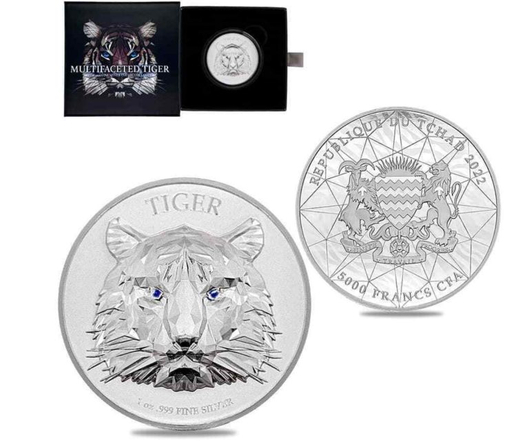 Read more about the article 2022 Chad 1 oz Silver Multifaceted Tiger Ultra High Relief Coin .999 Fine