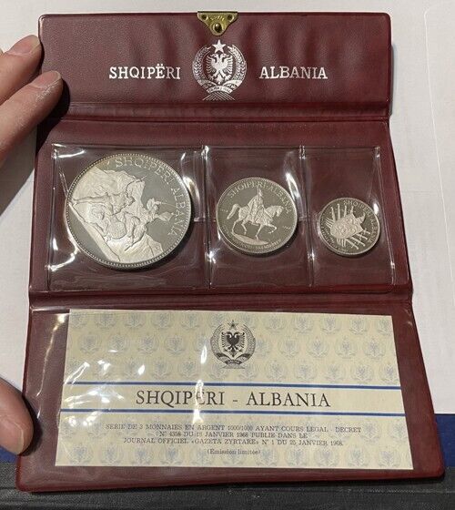 Read more about the article Albania – 1970 Silver 3 Piece Proof Set – Scarce – Huge Silver