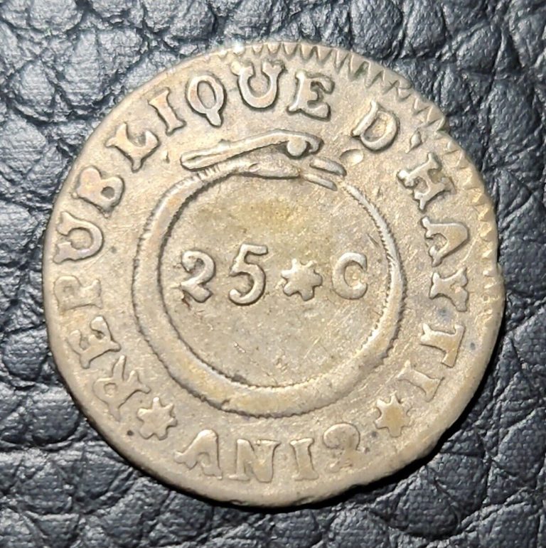 Read more about the article Scarce Silver 1815 AN12 Haiti 25 Centimes | VF Condition