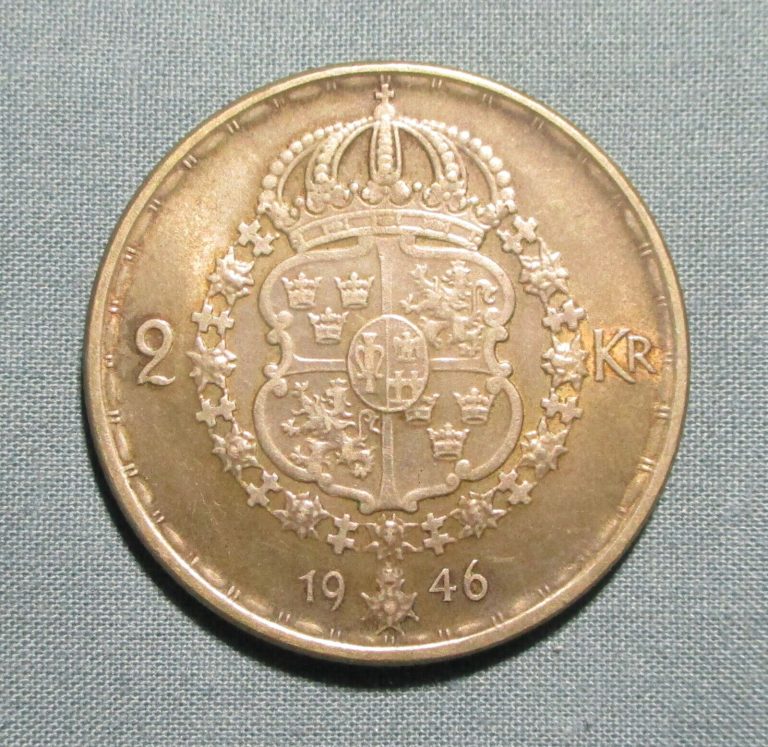 Read more about the article 1946 SWEDEN 2 Kronor silver coin