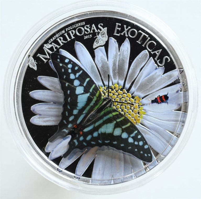 Read more about the article 2015 Equatorial Guinea 1000 Francs 3D Swordtail Butterfly SILVER Proof Coin