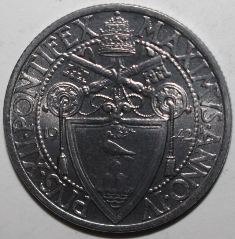 Read more about the article Vatican City 1 Lira Coin 1942 KM# 35 Pope Pius XII Pivs One Lire