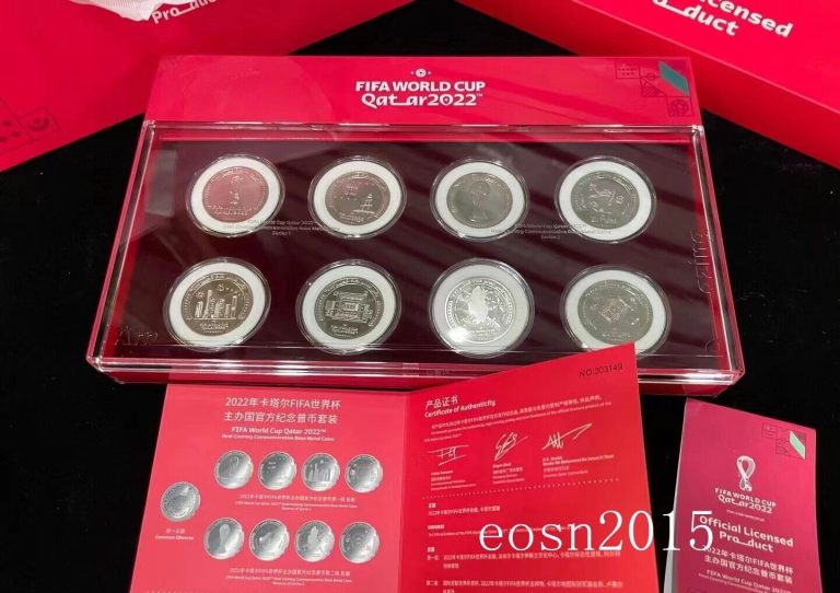 Read more about the article 2022 Official authenti Qatar World Cup commemorative coin set 8 coins， UNC