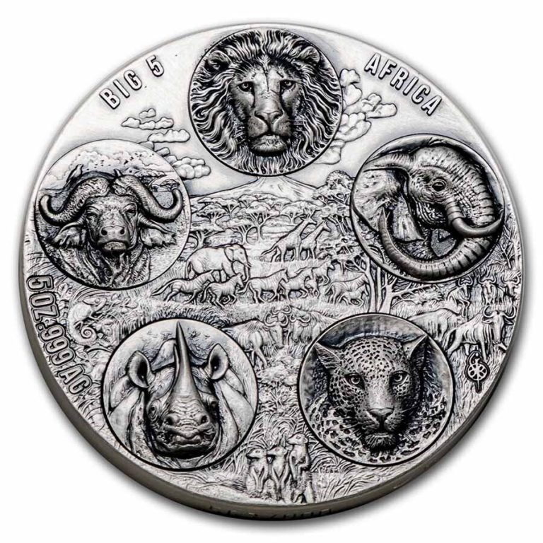 Read more about the article 2022 Ivory Coast 5000 CFA – Africa Big Five Completer – 5oz Silver