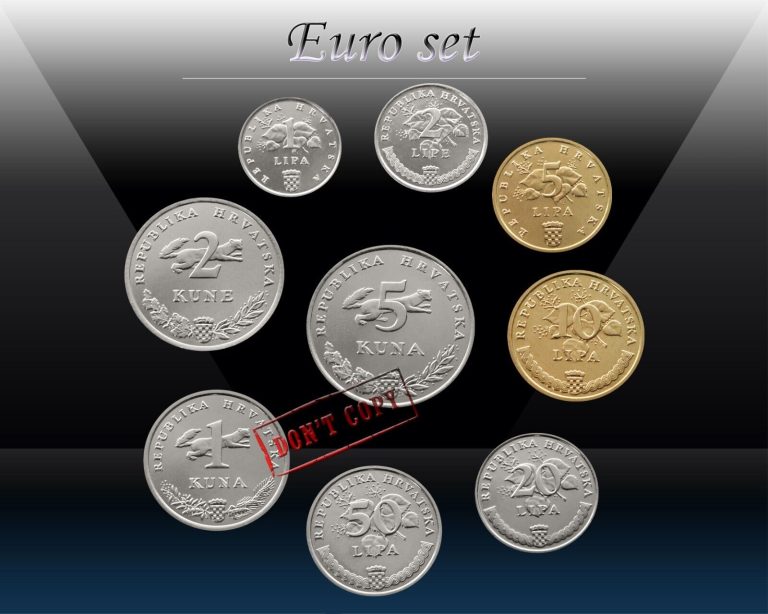 Read more about the article CROATIA / KUNE Set 2022 – 9 Coins (1  2   5  10  20  50 Lipa + 1  2  5 KUNA) UNC