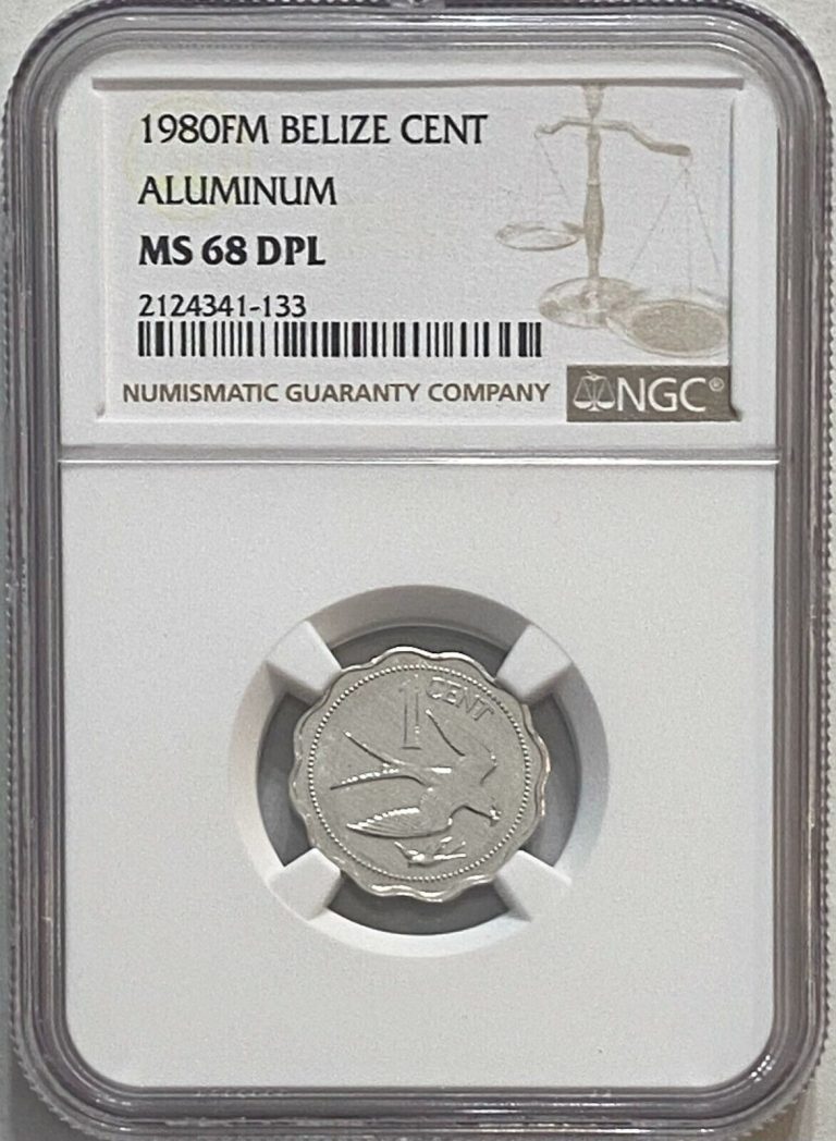 Read more about the article 1980-FM BELIZE ALUMINUM CENT NGC MS 68 DPL COIN FINEST KNOWN