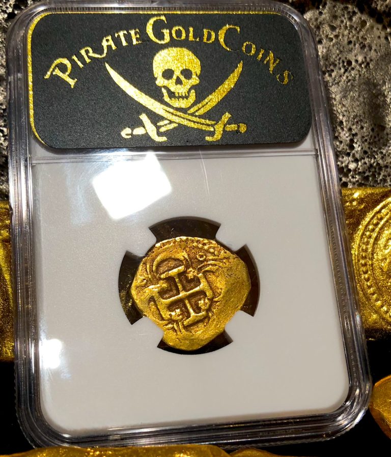 Read more about the article SPAIN 2 ESCUDOS 1598-1621 PHILIP III PIRATE GOLD COINS NGC 50 TREASURE DOUBLOON