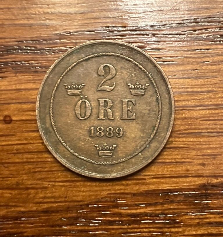 Read more about the article Vintage 1889 Sweden 2 Ore Coin Obsolete European Coin