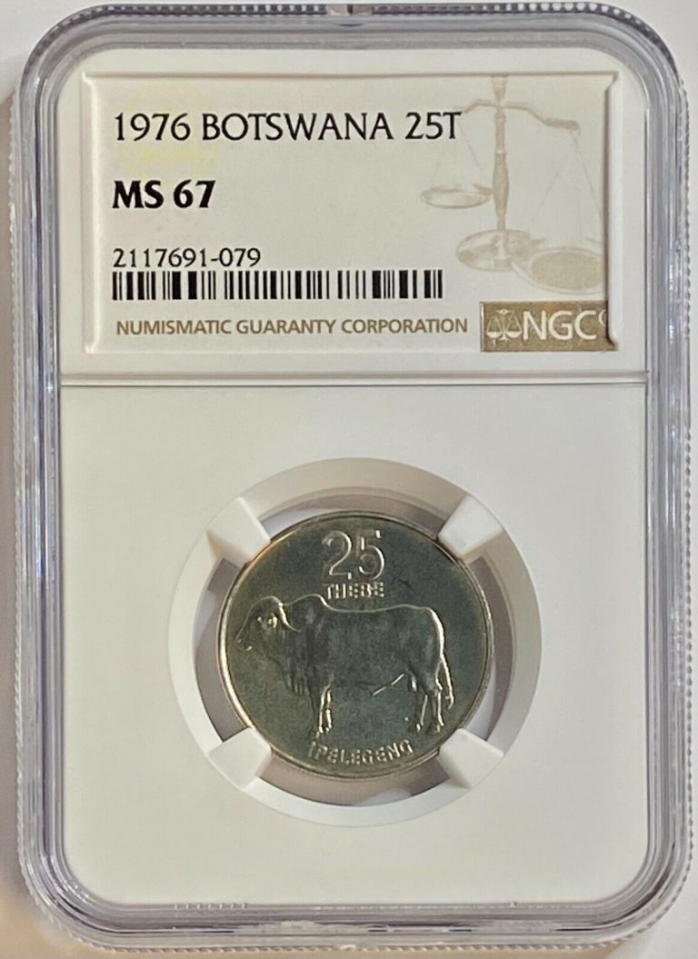 Read more about the article 1976 BOTSWANA 25 THEBE NGC MS 67 FINEST KNOWN WORLDWIDE