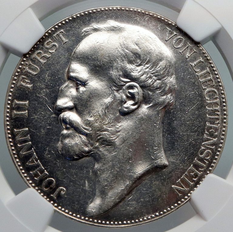 Read more about the article 1915 LIECHTENSTEIN Prince Johann II Vintage OLD Silver 5 Kronen Coin NGC i90710