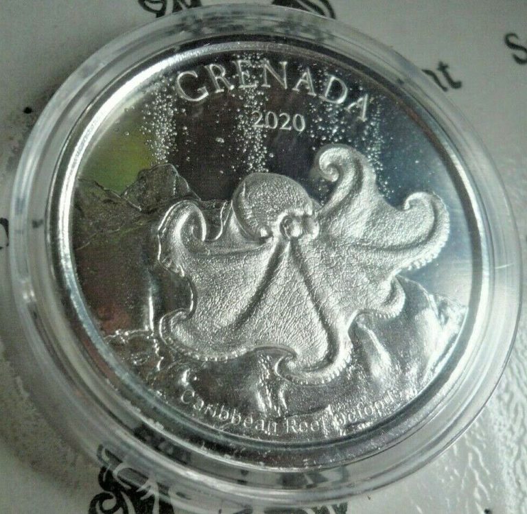 Read more about the article 2020 Grenada Octopus Scottsdale Mint 1 oz .999 Silver Coin Round BU in Capsule