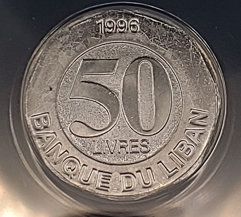 Read more about the article 1996 Lebanon 50 Livres Graded ANACS MS64  Rare! Only Graded Coin on the Market!