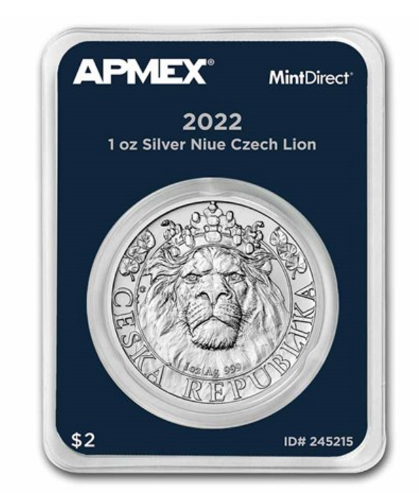 Read more about the article 2022 Niue Czech Republic Lion 1 oz. .999 Silver Round BU Coin in TEP