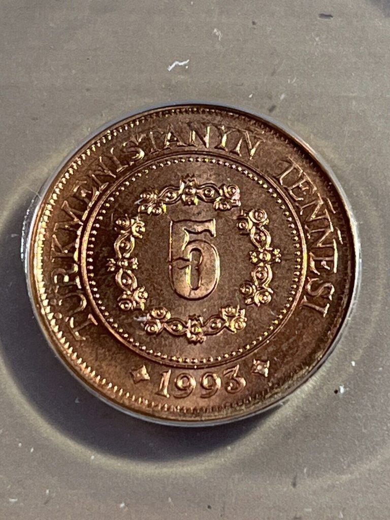 Read more about the article 1993 Turkmenistan 5 Tenne Graded MS66Red by ANACS