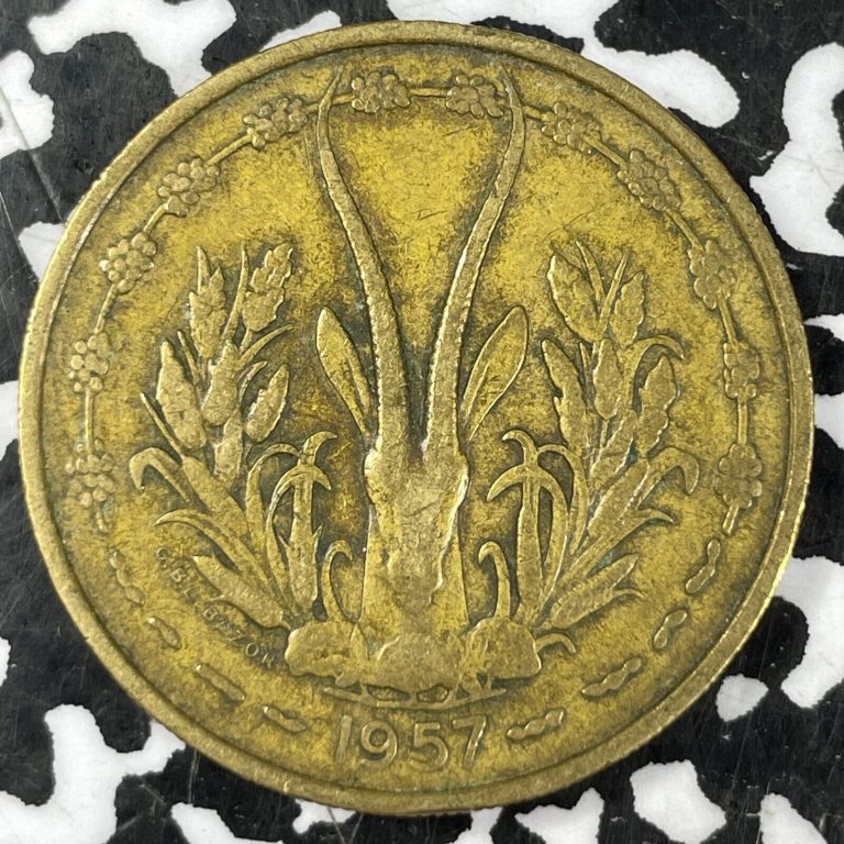 Read more about the article 1957 Togo 25 Francs (20 Available) Circulated (1 Coin Only)