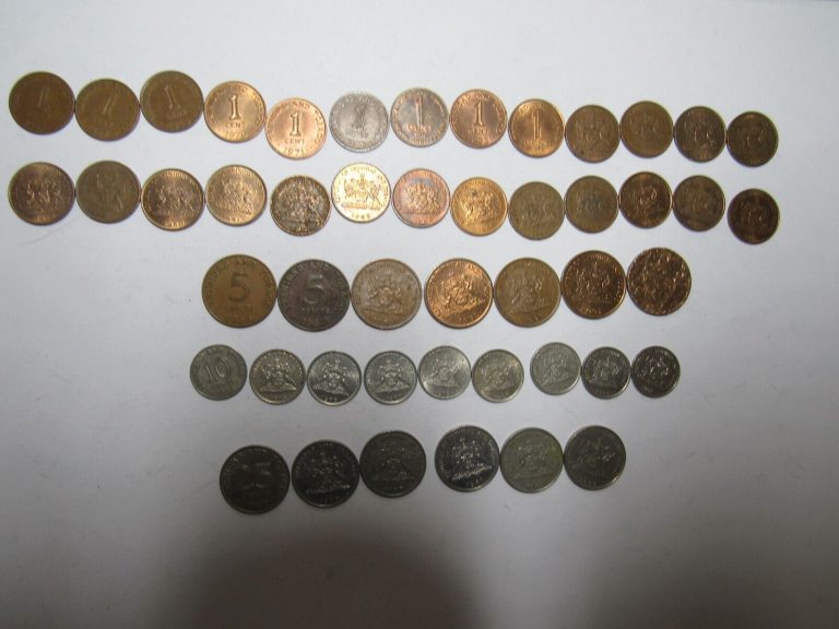 Read more about the article Lot of 48 Different Trinidad and Tobago Coins – 1966 to 2007 – Circulated