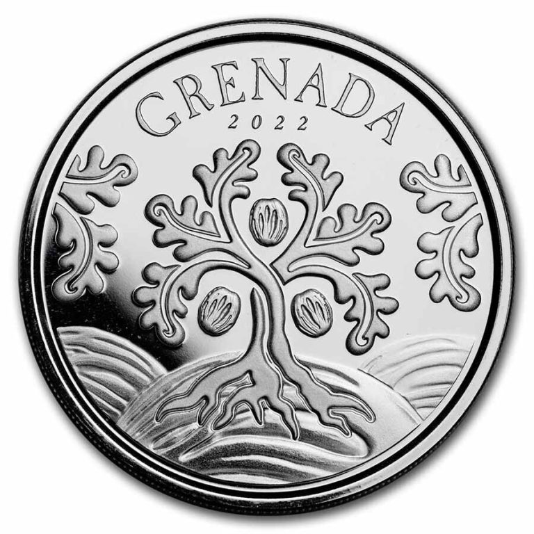 Read more about the article 2022 Grenada 1 oz Silver Nutmeg Tree BU – SKU#260942