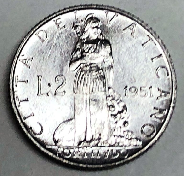 Read more about the article # C1181   VATICAN CITY   COIN      TWO   LIRE    1951