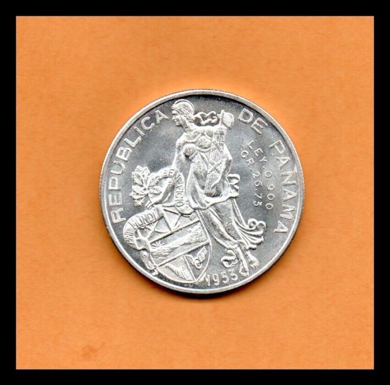 Read more about the article Panama UNC Coins 1 Balboa 1953 Silver Crown Lei .900  50th Anniversary  26.73gr.